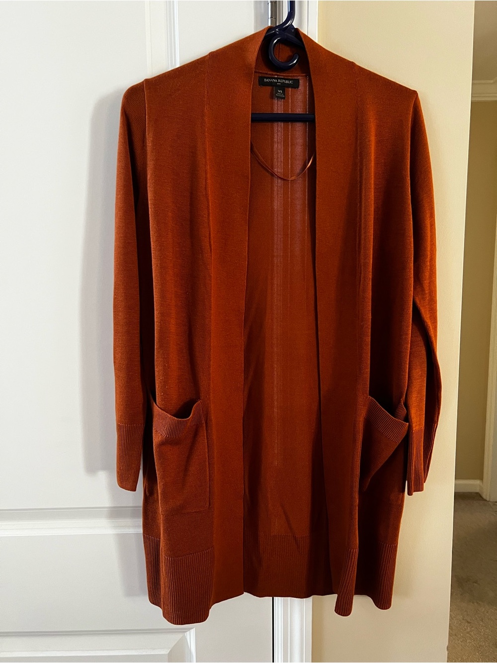 Banana Republic Rust Open-Front Long Cardigan